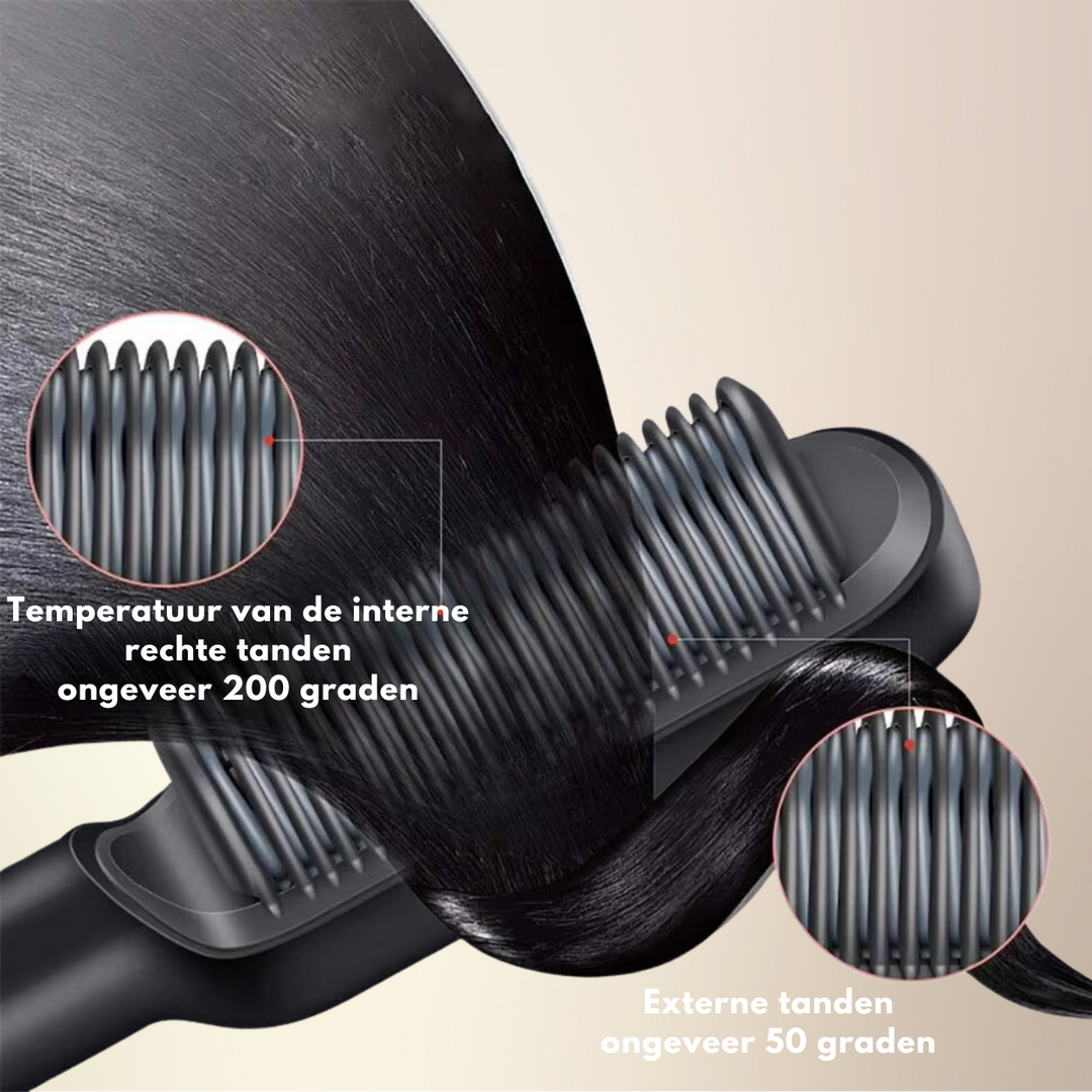 Brosse Électrique Coiffante pour Cheveux Lisses Instantanés et Soyeux