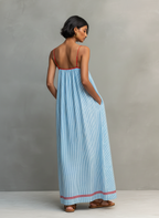 Robe Maxi à bretelles spaghetti rayée