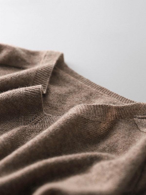 Pull en cachemire doux de luxe col en V pour femmes