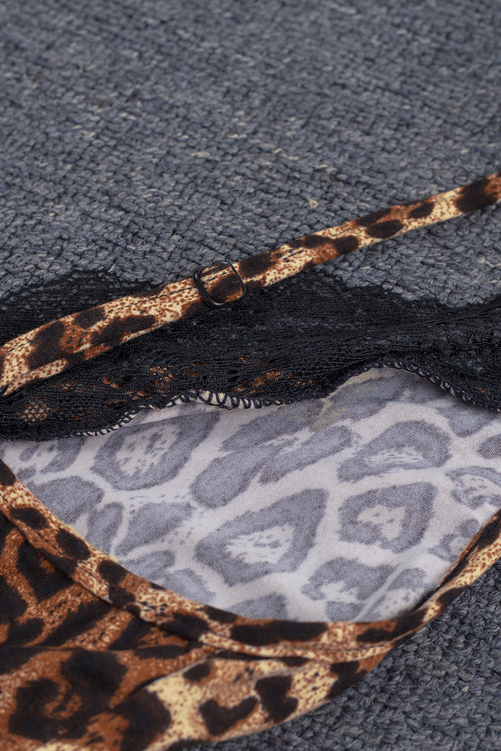 Robe Lingerie Babydoll à Imprimé Léopard