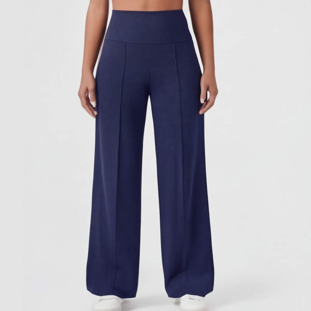Pantalon de yoga à jambes larges avec taille croisée