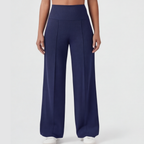 Pantalon de yoga à jambes larges avec taille croisée