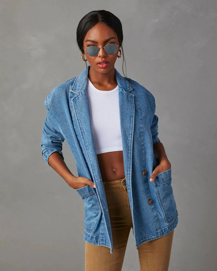Veste Blazer en Denim Stylée pour Femmes