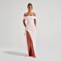 Robe Maxi Fendue Épaules Dénudées