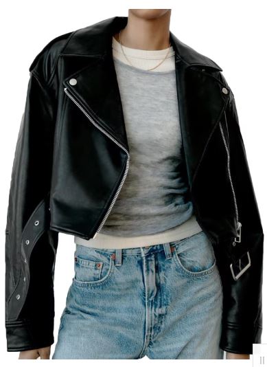 Veste Moto Biker en Cuir Noir Classique
