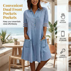Robe décontractée à manches courtes avec détails en maille