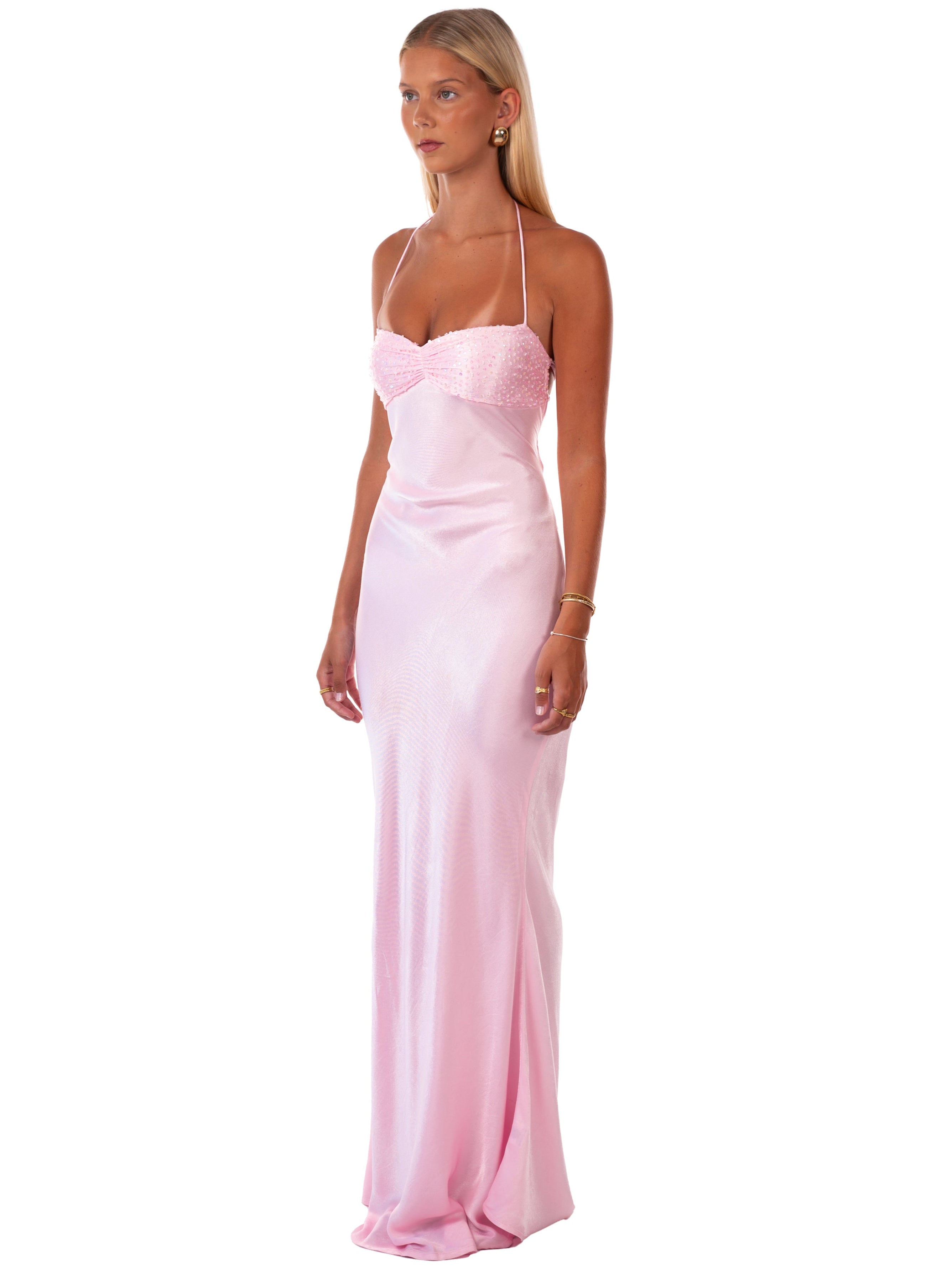 Robe Maxi Fluide en Jade pour Femme