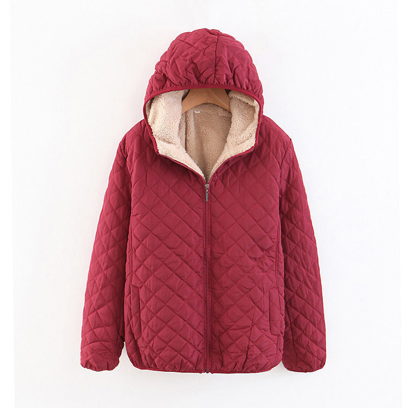 Veste matelassée à capuche avec doublure en peluche