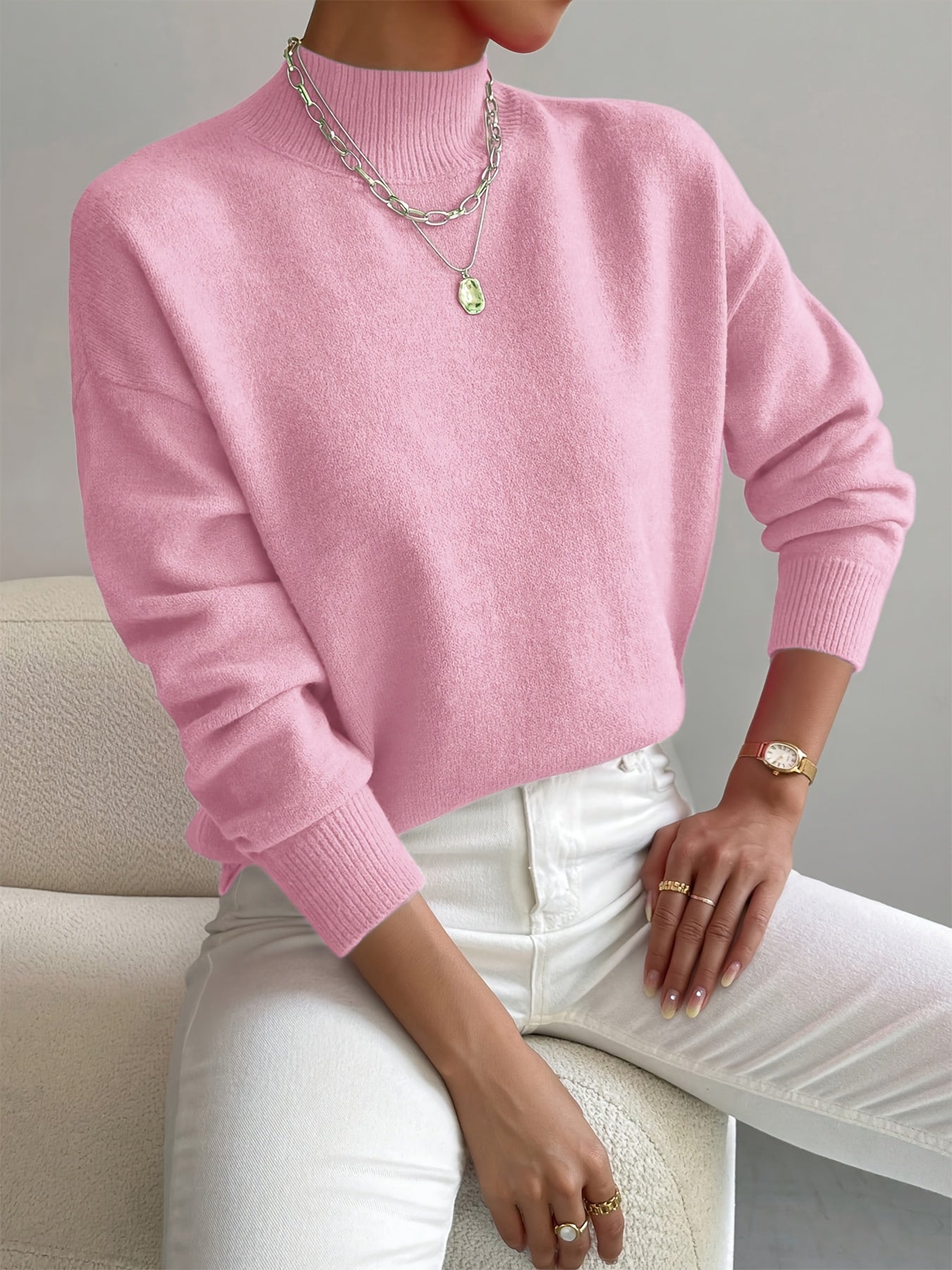 Pull col roulé élégant et confortable