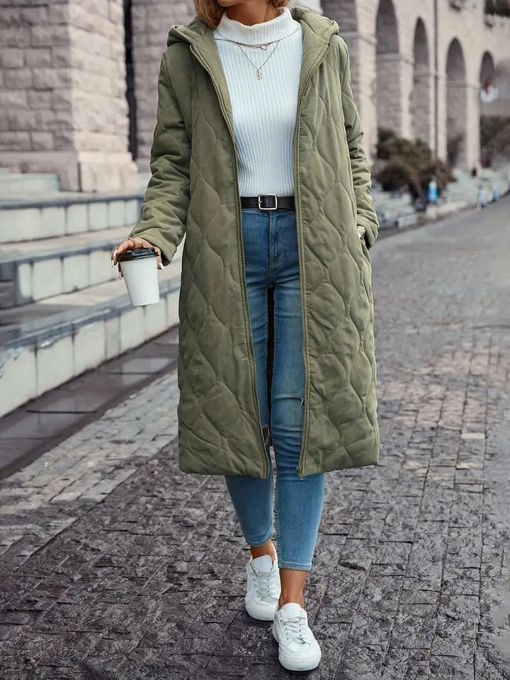 Manteau matelassé en coton confortable avec capuche et manches longues