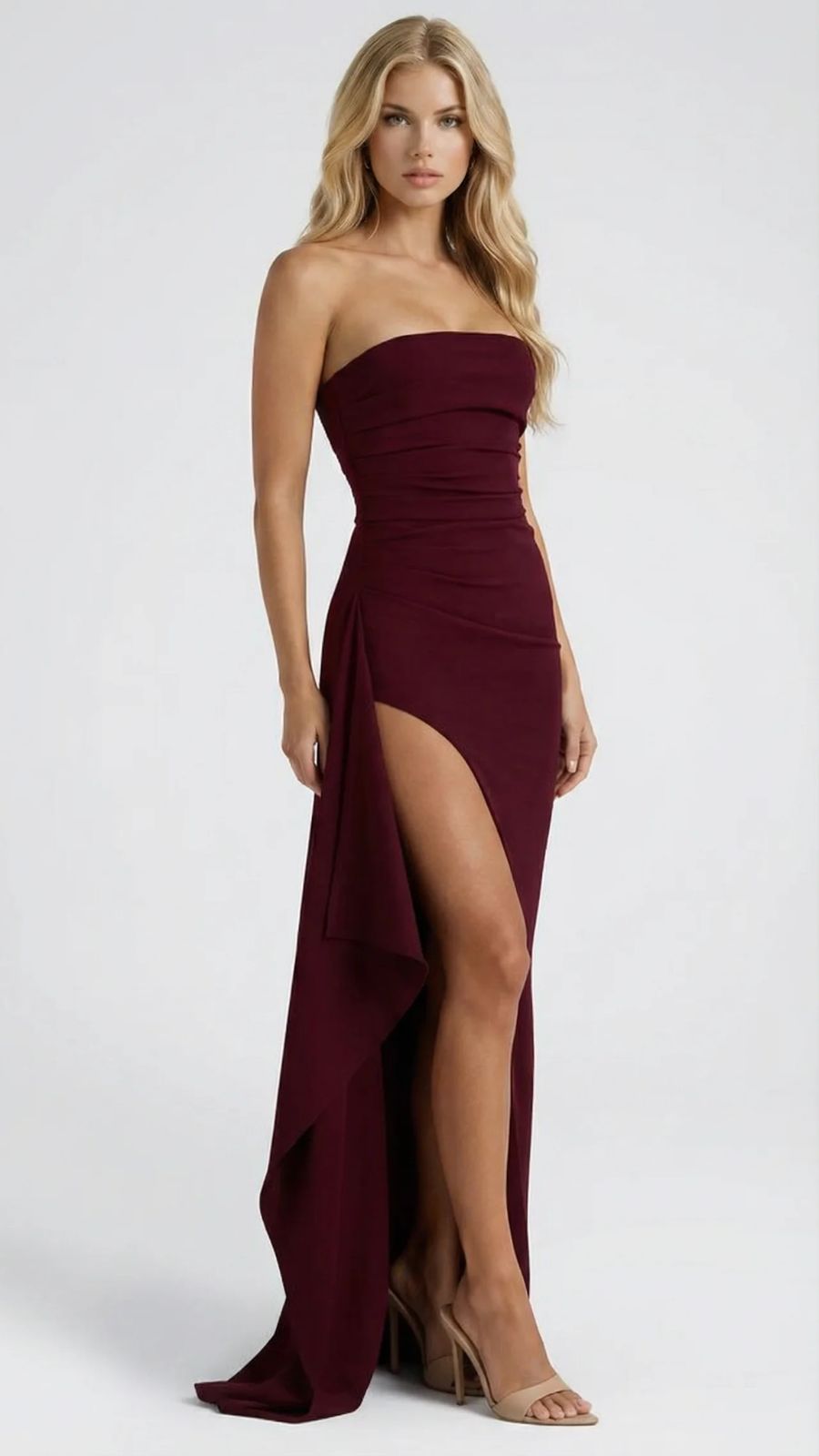 Robe longue élégante sans manches Cora pour femmes