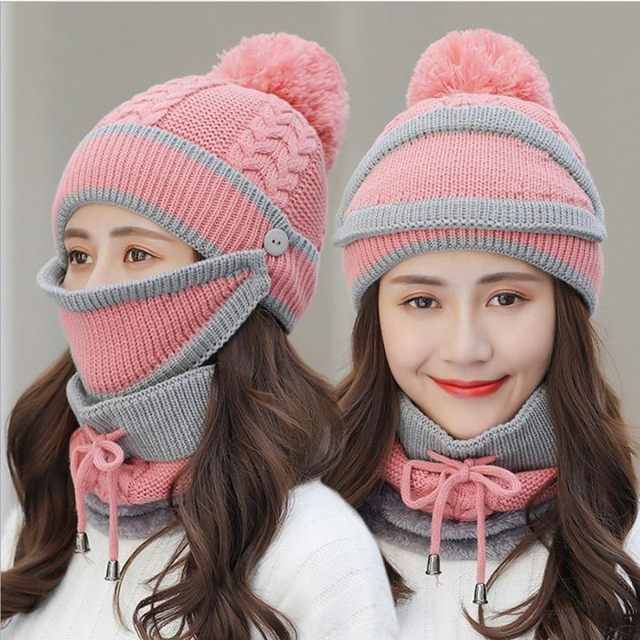 Ensemble bonnet en tricot douillet et écharpe pour femme