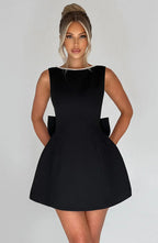 Robe de cocktail pour femme à dos noué