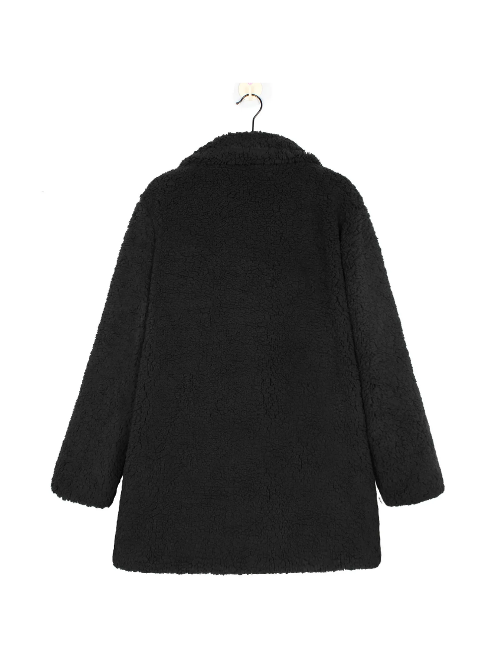 Manteau Court en Peluche Teddy Douillet avec Col Revers