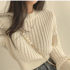 Pull tricoté court pour femme - Pull Mira coupe décontractée