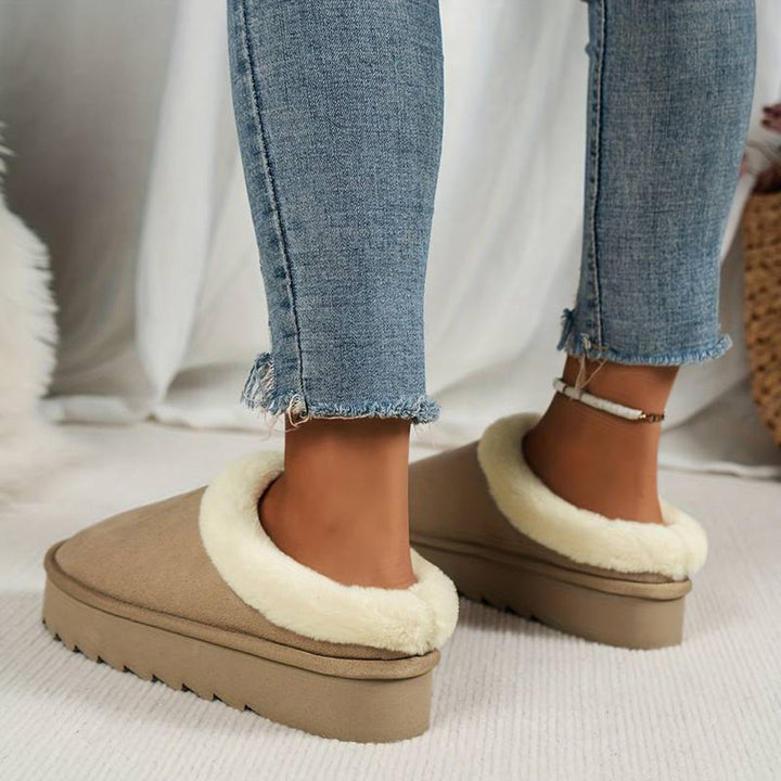 Chaussons pour femmes confortables doublés en polaire et à enfiler