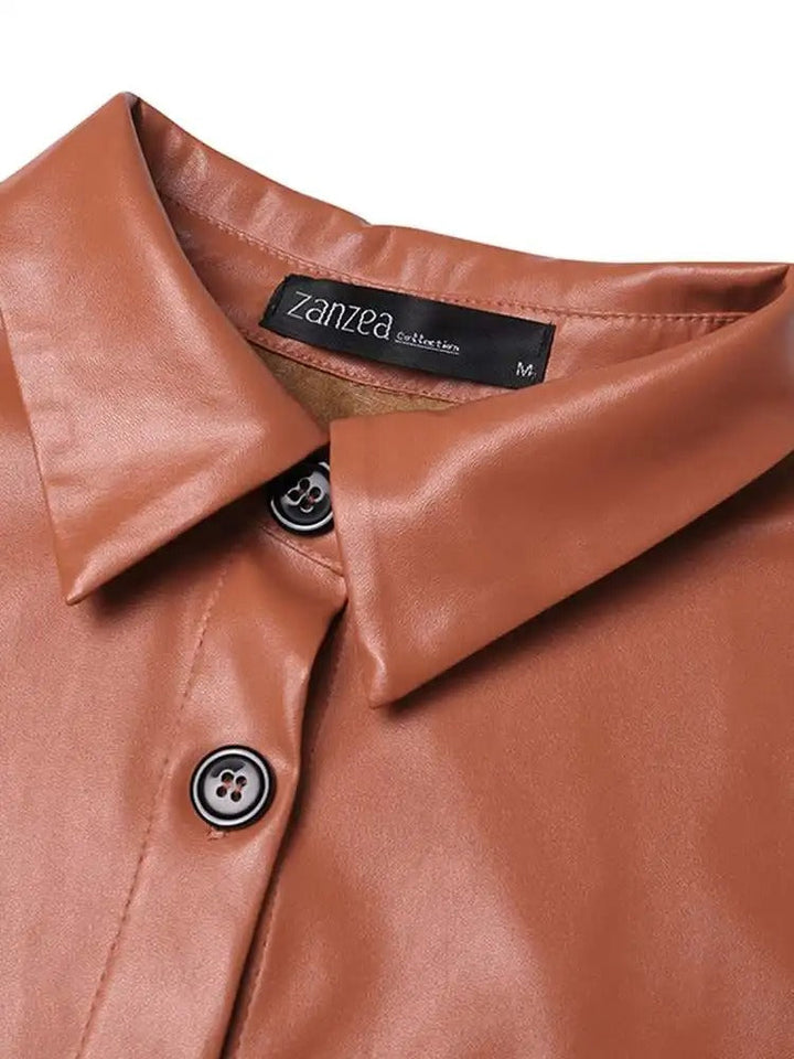 Veste aviateur vintage en cuir avec col à revers et fermeture à boutons