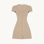 Robe Mini en Maille Nude à Silhouette Fluidе