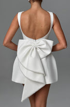 Robe de cocktail pour femme à dos noué