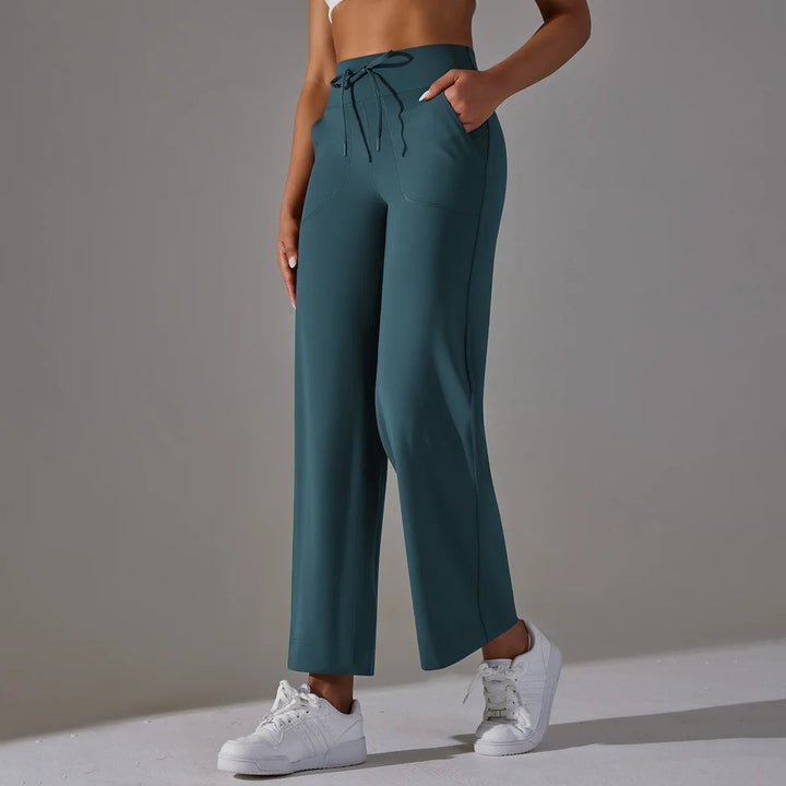 Léa Blanchet® | Pantalon large taille haute avec cordon