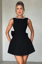 Robe de cocktail pour femme à dos noué
