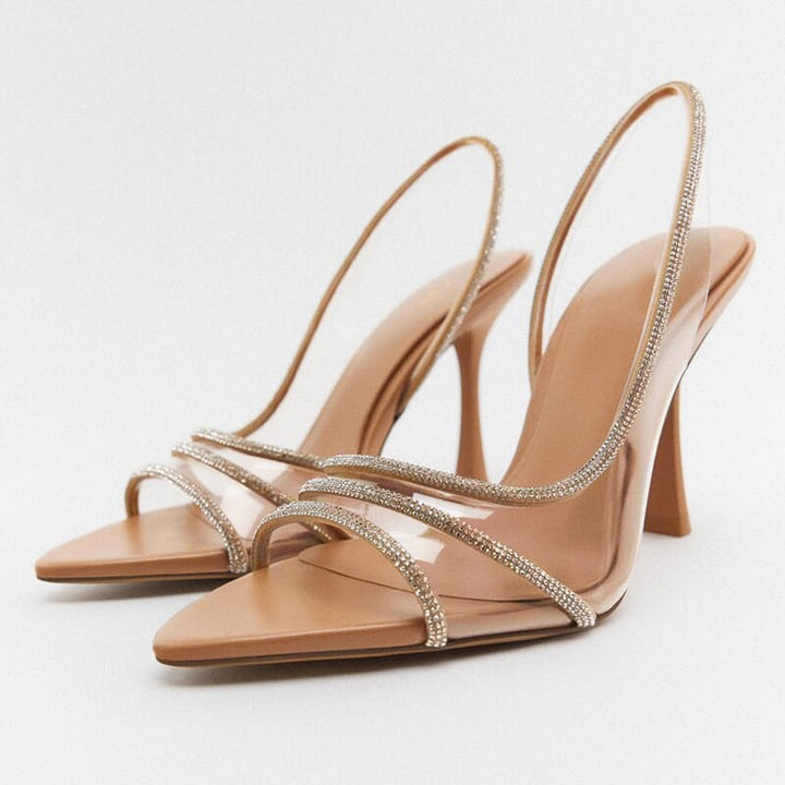Sandales à talons hauts pour femmes avec bride arrière et bout pointu