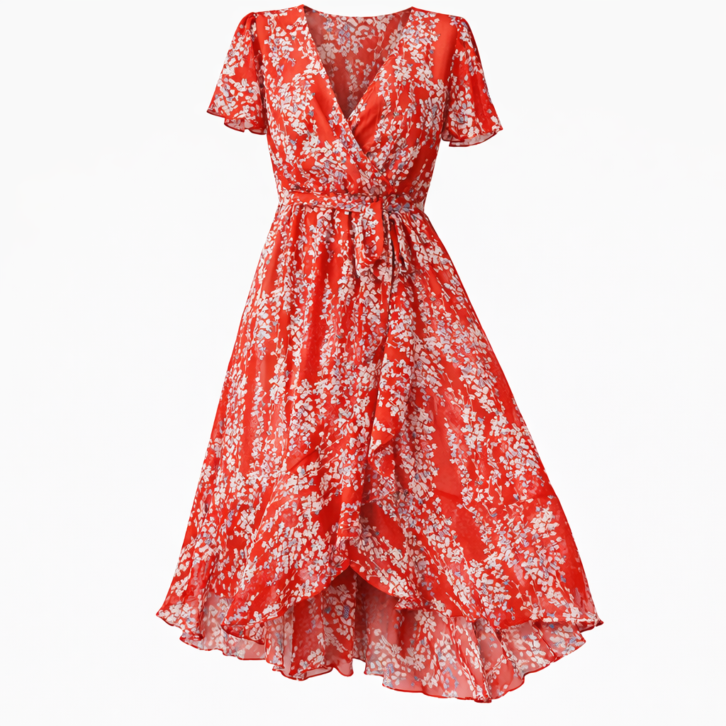 Robe midi à imprimé floral