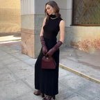 Sophie Paris | Robe longue sans manches en maille douce