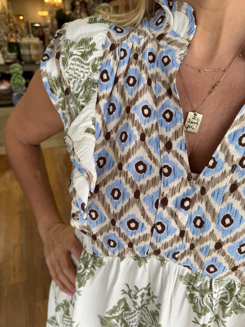 Robe longue à imprimé floral avec manches volantées pour femme