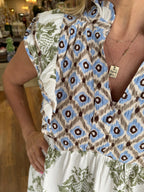 Robe longue à imprimé floral avec manches volantées pour femme