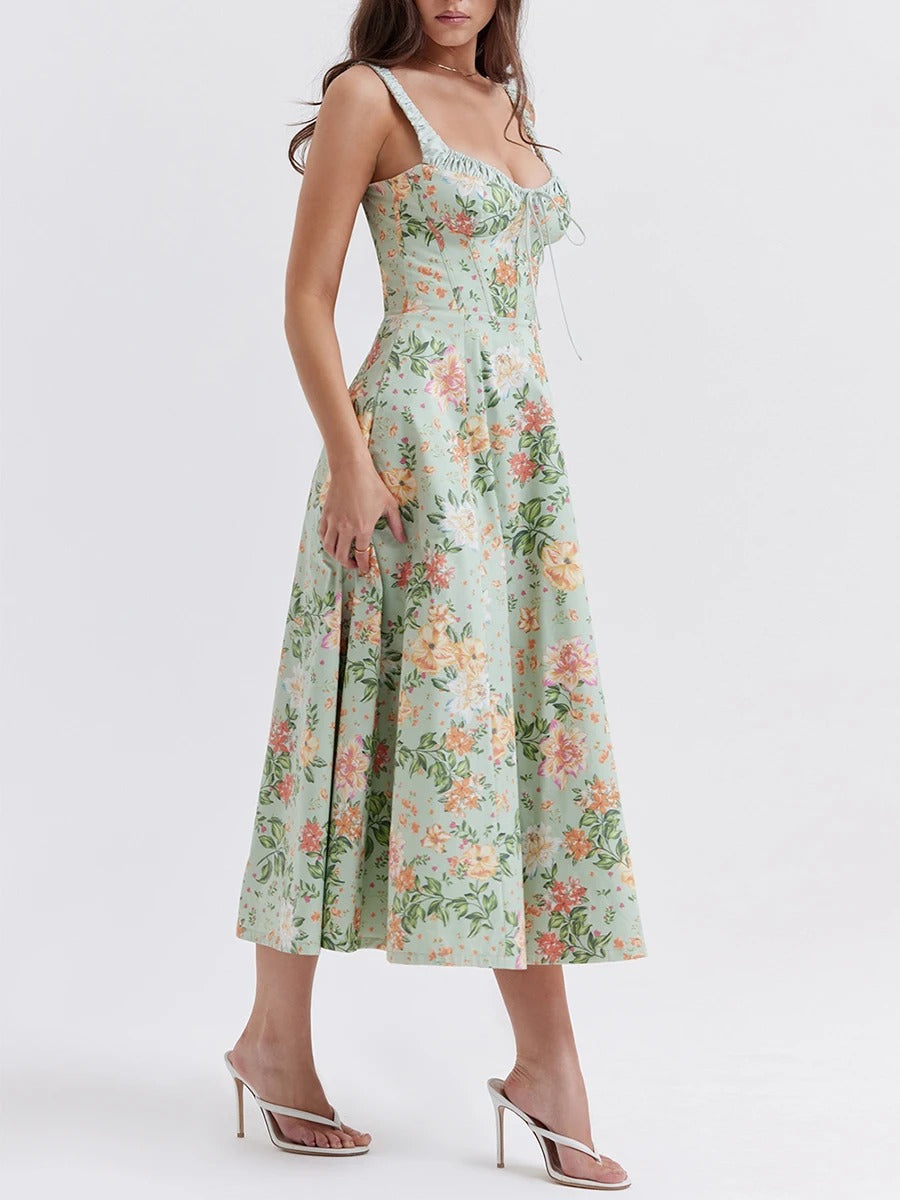 Pauline Laurent® | Robe longue à fleurs au charme romantique