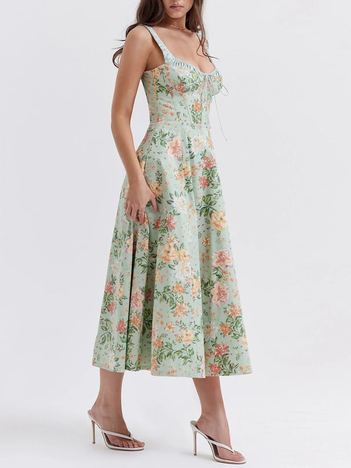 Pauline Laurent® | Robe longue à fleurs au charme romantique