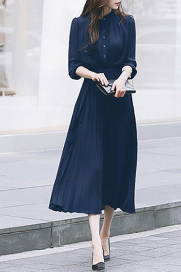 Robe à manches bouffantes en chiffon plissé