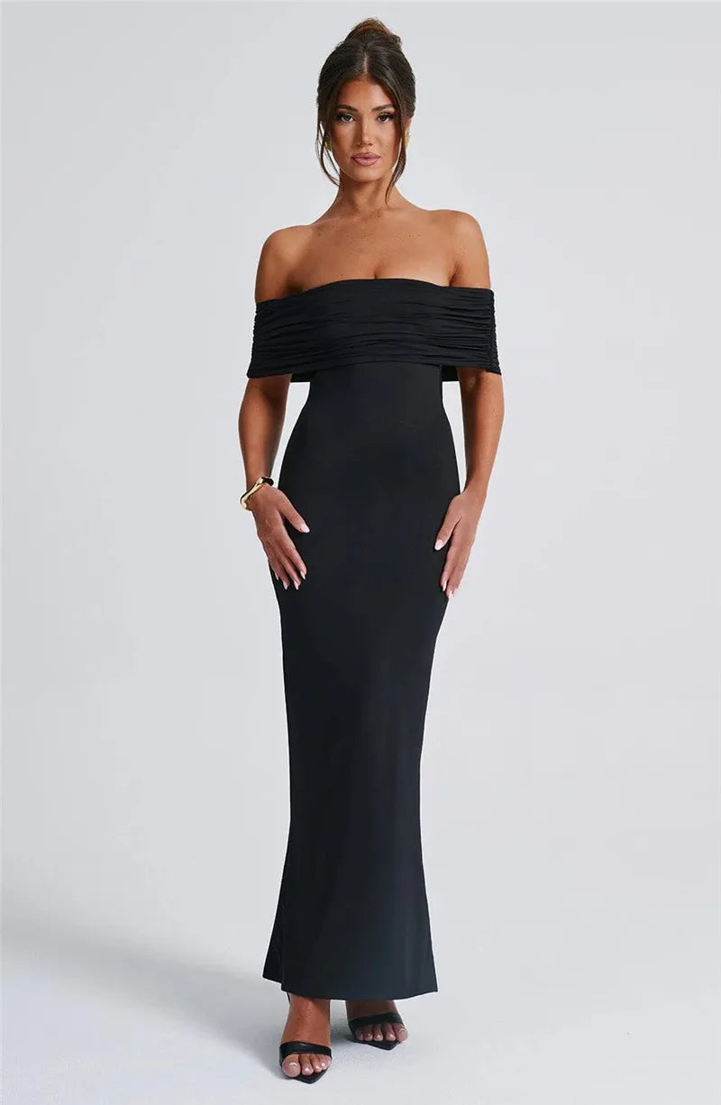 Robe maxi dos nu sans bretelles pour femmes
