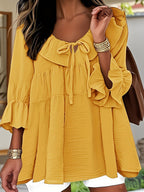 Blouse Femme Élégante à Col Volanté