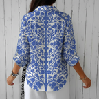 Blouse Femme Imprimé Jardin Bleu