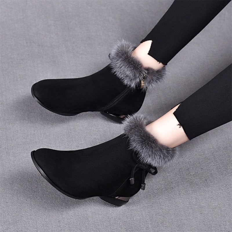 Bottes chevilles chaudes et élégantes antidérapantes pour femmes