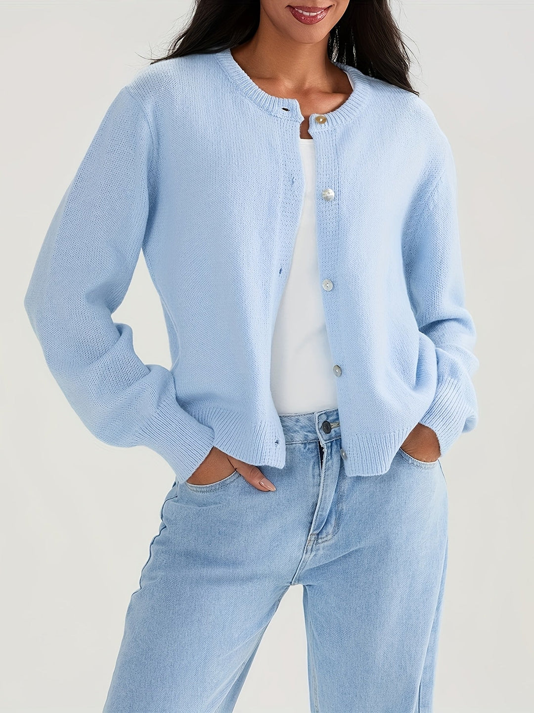 Cardigan en cachemire doux tricoté