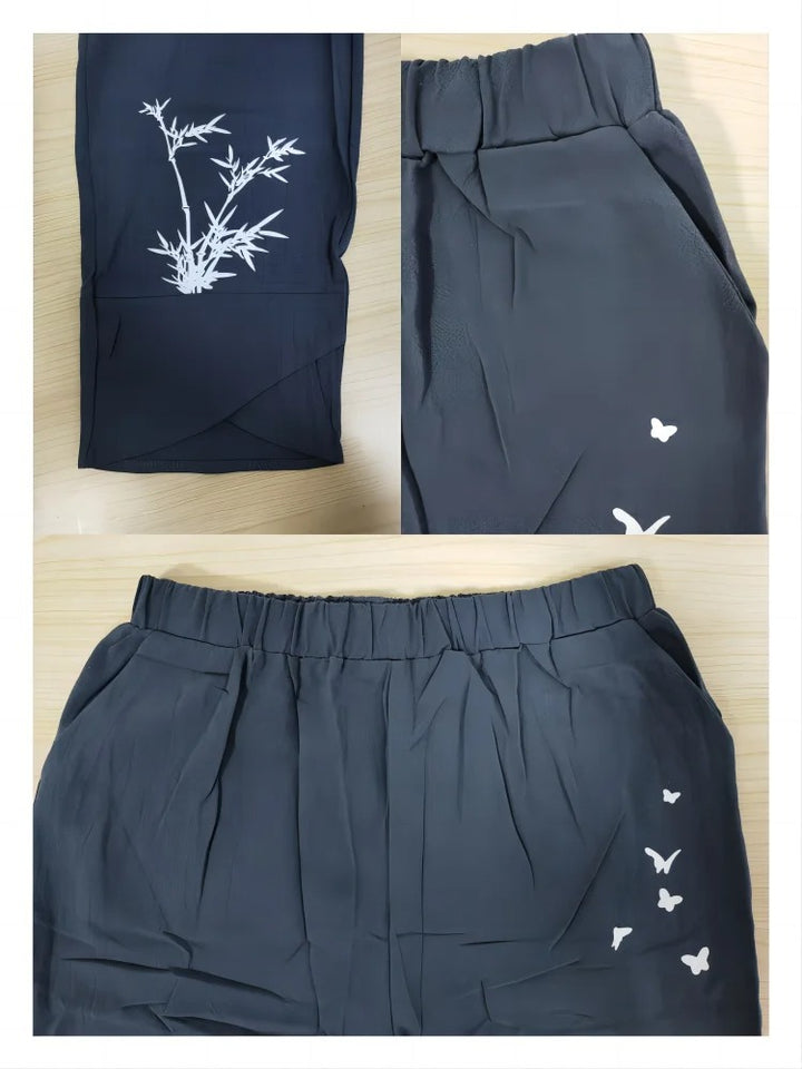 Léa Blanchet® | Pantalon ample imprimé bambou style zen