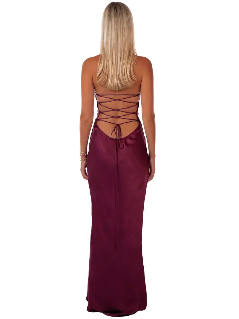 Robe Maxi Fluide en Jade pour Femme