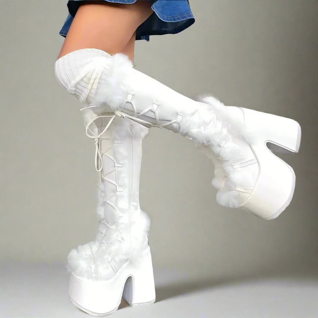 Bottes à plateforme épaisses et confortables pour le style hivernal