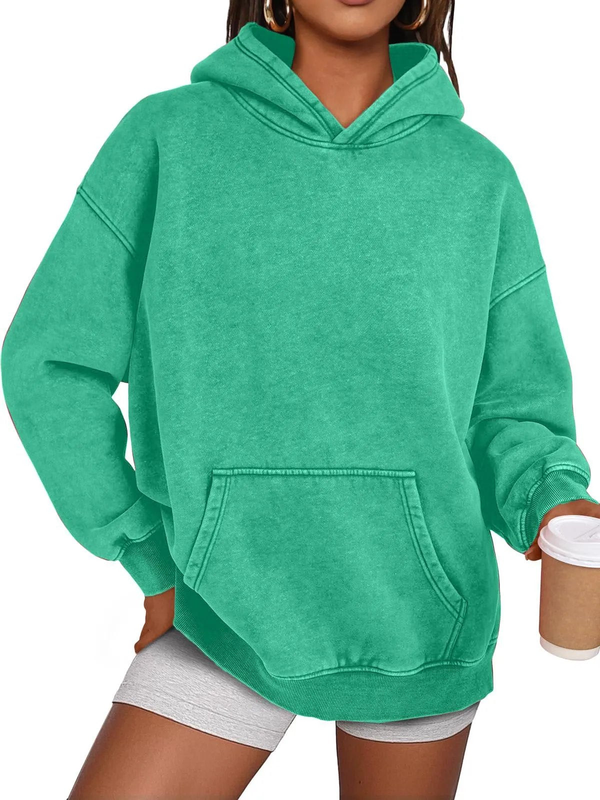 Sweat à capuche oversize effet délavé acide