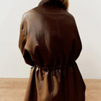 Veste en cuir oversize pour femme