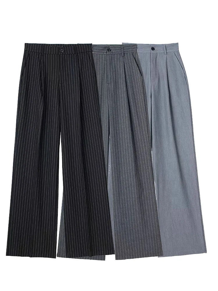 Léa Blanchet® | Pantalon large à rayures fines