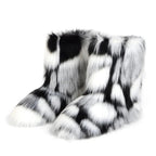 Bottes rétro Y2K en peluche givrée