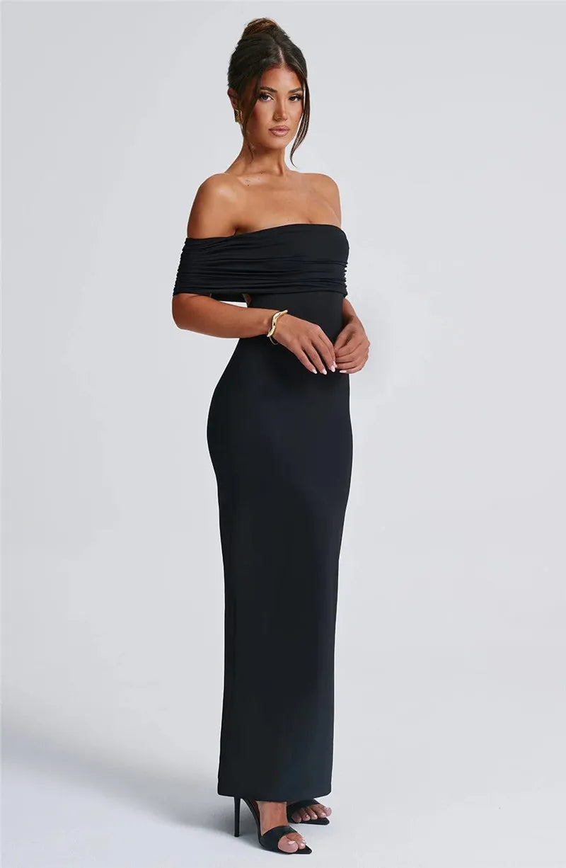 Robe maxi dos nu sans bretelles pour femmes