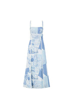 Sophie Paris | Robe Maxi à Nouer au Dos avec Galon Ric Rac et Imprimé Unique