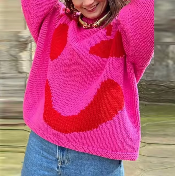 Pull en maille de coton surdimensionné et confortable