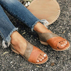 Sandales Femme Bicolores À Découpes Bout Ouvert