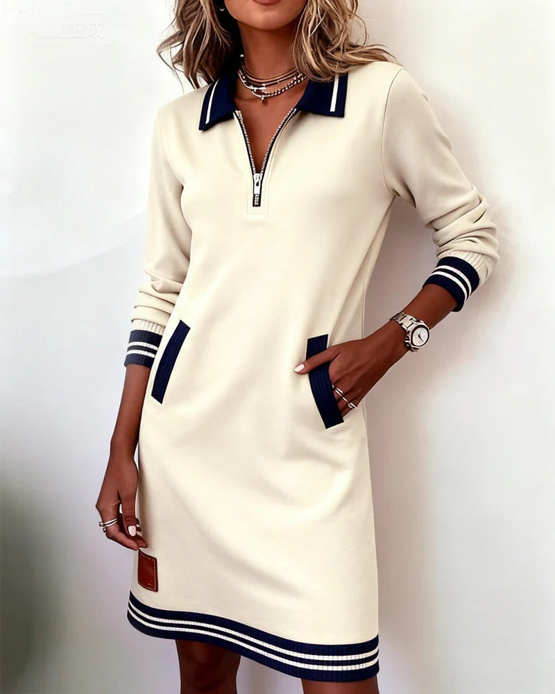 Robe en maille sportive avec col zippé